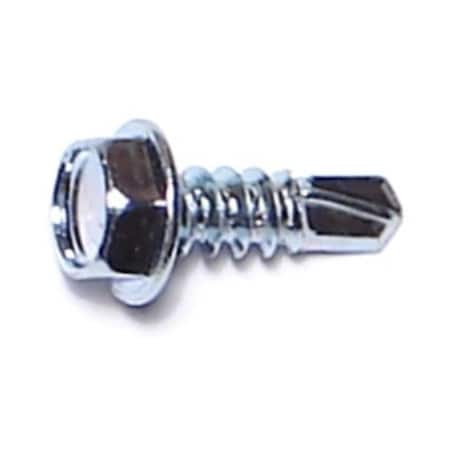 Self-Drilling Screw, #8 X 1/2 In, Zinc Plated Steel Hex Head Hex Drive, 45 PK